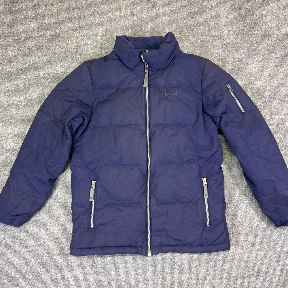 Marmot Jacket Kids XL Blue Puffer 700 Fill Down Insulated Full Zip Lined